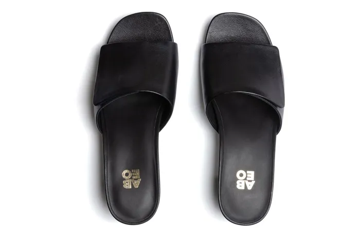 ABEO Footwear Avenue Slide Black Leather Women Dress ABEO Footwear Avenue Slide Black Leather Women Dress