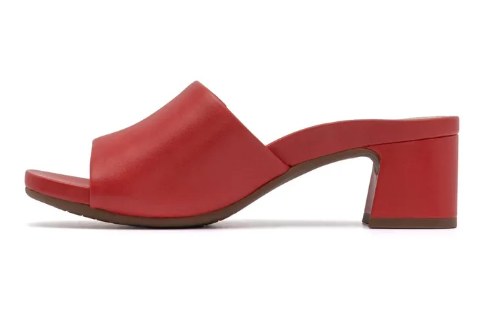 ABEO Footwear Avenue Slide Red Leather Women Dress ABEO Footwear Avenue Slide Red Leather Women Dress