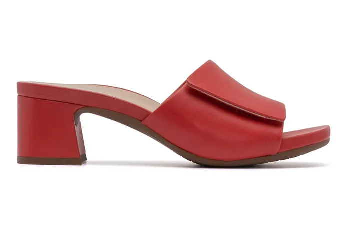 ABEO Footwear Avenue Slide Red Leather Women Dress ABEO Footwear Avenue Slide Red Leather Women Dress