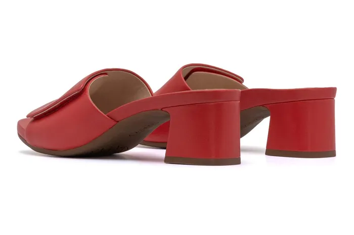 ABEO Footwear Avenue Slide Red Leather Women Dress ABEO Footwear Avenue Slide Red Leather Women Dress