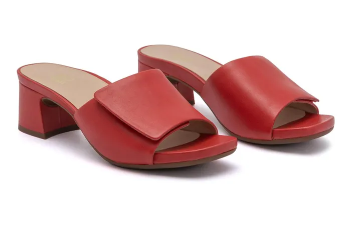 ABEO Footwear Avenue Slide Red Leather Women Dress ABEO Footwear Avenue Slide Red Leather Women Dress