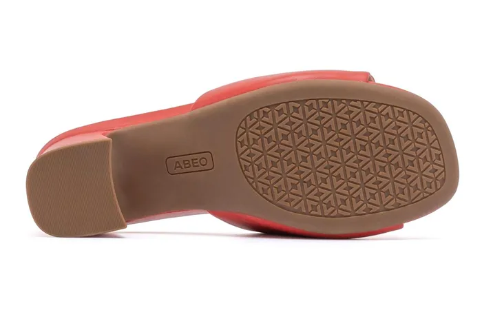 ABEO Footwear Avenue Slide Red Leather Women Dress ABEO Footwear Avenue Slide Red Leather Women Dress
