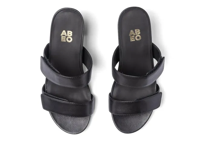 ABEO Footwear Tempo Slide Black Leather Women Dress ABEO Footwear Tempo Slide Black Leather Women Dress