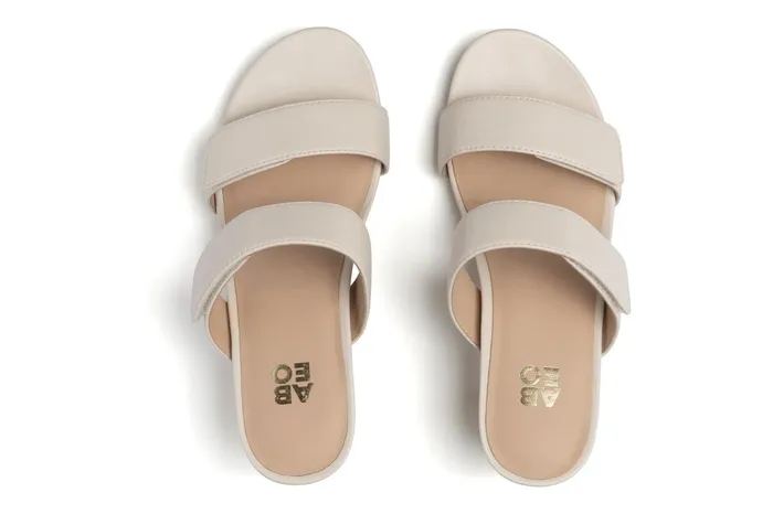 ABEO Footwear Tempo Slide Off White Leather Women Dress ABEO Footwear Tempo Slide Off White Leather Women Dress