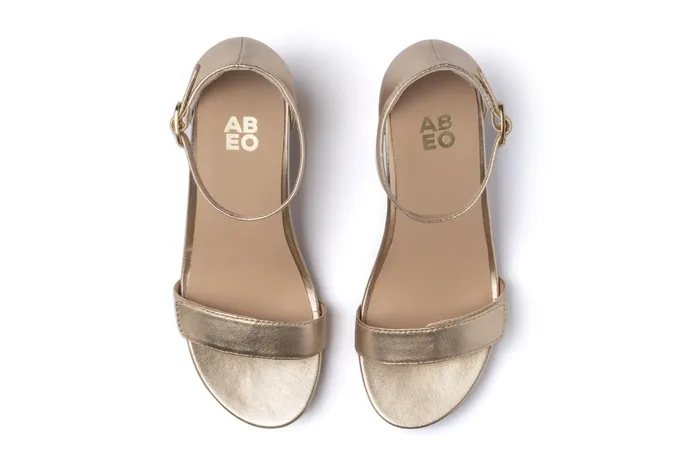 ABEO Footwear Tempo Strap Light Gold Leather Women Dress ABEO Footwear Tempo Strap Light Gold Leather Women Dress