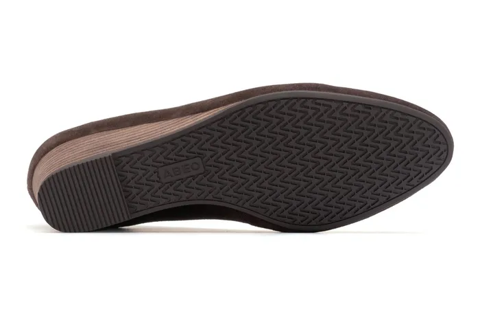 ABEO Footwear Veranda Stacked Dark Brown Suede Women Dress ABEO Footwear Veranda Stacked Dark Brown Suede Women Dress