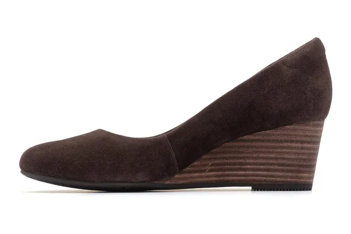 ABEO Footwear Veranda Stacked Dark Brown Suede Women Dress ABEO Footwear Veranda Stacked Dark Brown Suede Women Dress