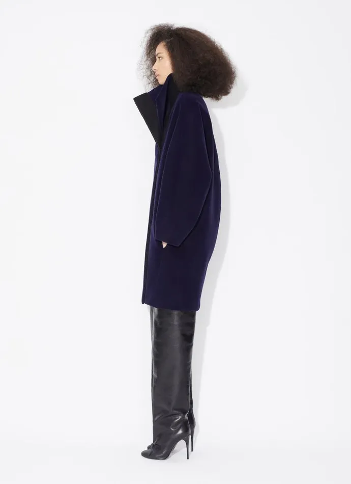 Alaa Coats and Jackets ROUND COAT Blue Jeans 8211 Women Alaa Coats and Jackets ROUND COAT Blue Jeans 8211 Women