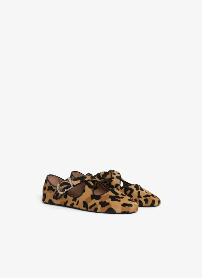 Alaa La Ballerine CRISS CROSS BALLET FLATS IN LEOPARD HAIRCALF Brown 8211 Women Alaa La Ballerine CRISS CROSS BALLET FLATS IN LEOPARD HAIRCALF Brown 8211 Women