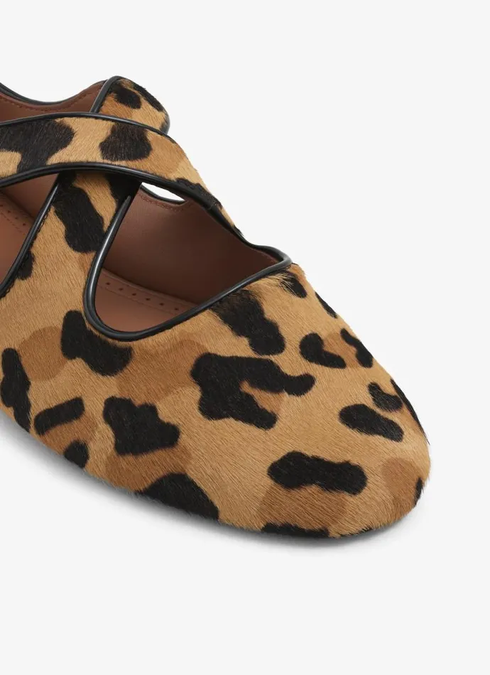 Alaa La Ballerine CRISS CROSS BALLET FLATS IN LEOPARD HAIRCALF Brown 8211 Women Alaa La Ballerine CRISS CROSS BALLET FLATS IN LEOPARD HAIRCALF Brown 8211 Women