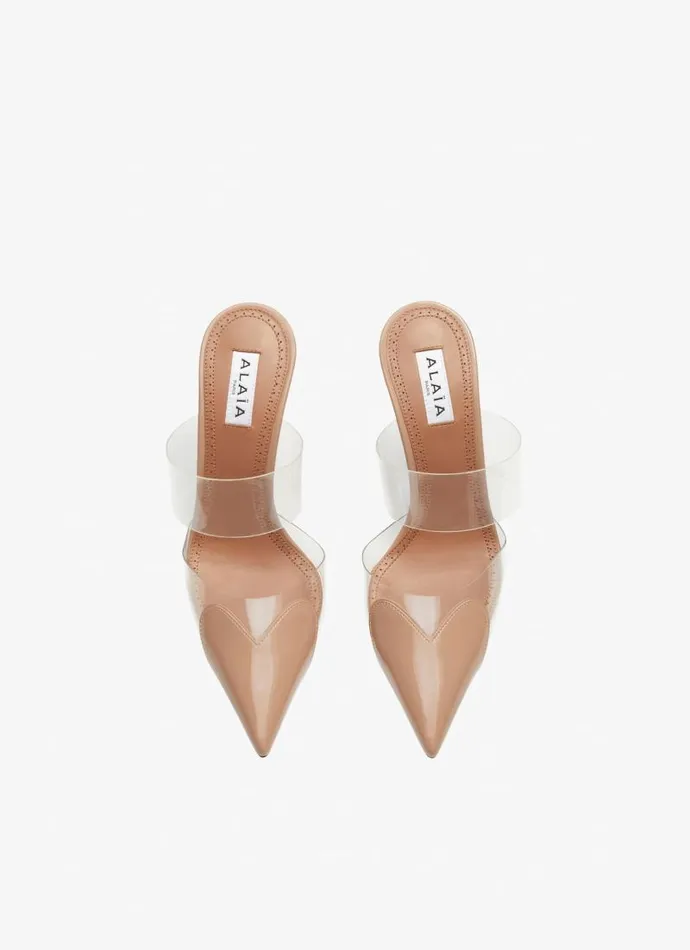 Alaa Le Cur LE COEUR MULES IN PATENT CALFSKIN Beige 8211 Women