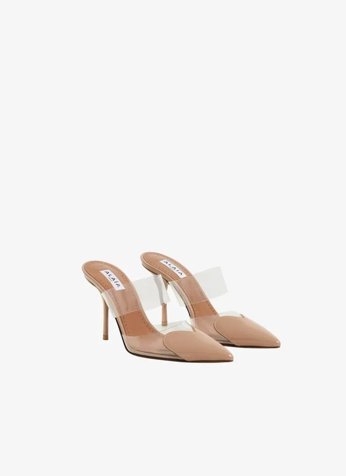 Alaa Le Cur LE COEUR MULES IN PATENT CALFSKIN Beige 8211 Women