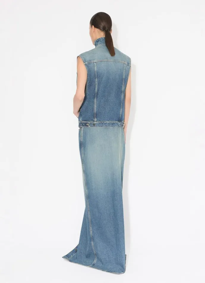Alaa Skirts DENIM SKIRT WITH KNITTED WAISTBAND Bleu Vintage 8211 Women Alaa Skirts DENIM SKIRT WITH KNITTED WAISTBAND Bleu Vintage 8211 Women
