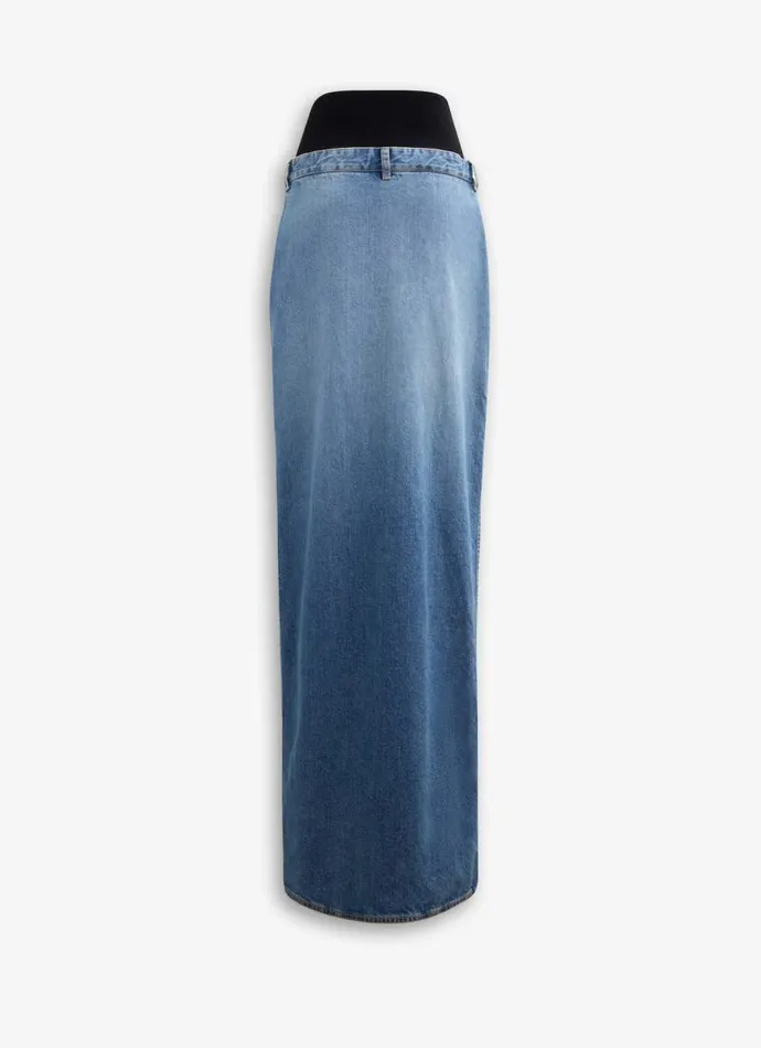 Alaa Skirts DENIM SKIRT WITH KNITTED WAISTBAND Bleu Vintage 8211 Women Alaa Skirts DENIM SKIRT WITH KNITTED WAISTBAND Bleu Vintage 8211 Women