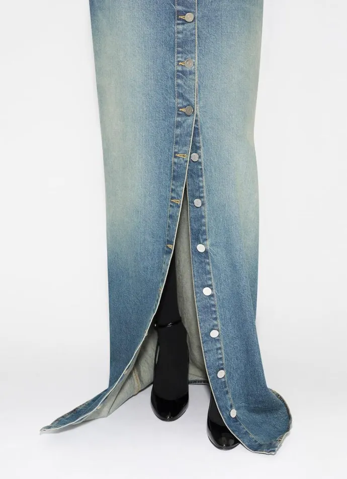 Alaa Skirts DENIM SKIRT WITH KNITTED WAISTBAND Bleu Vintage 8211 Women Alaa Skirts DENIM SKIRT WITH KNITTED WAISTBAND Bleu Vintage 8211 Women