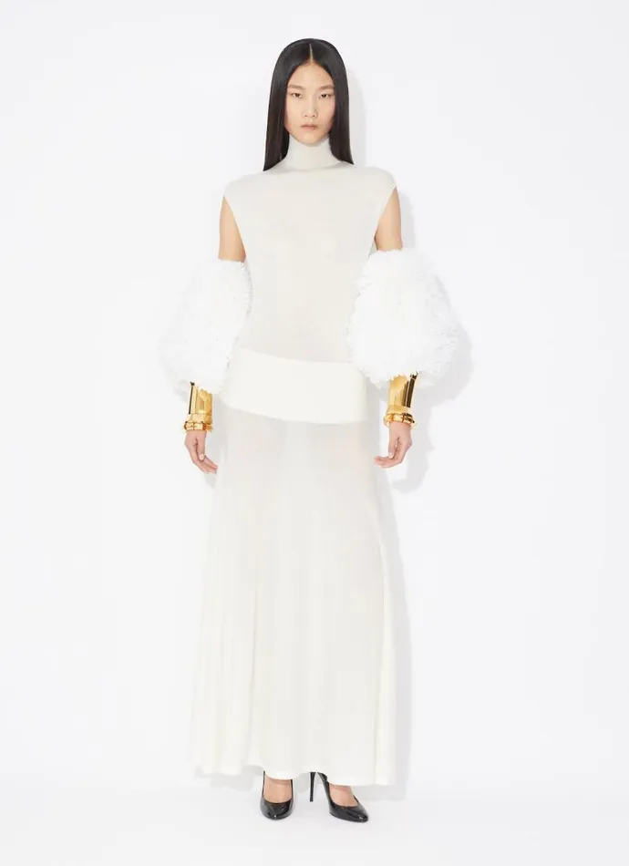 Alaa Skirts FLUID KNITTED SKIRT Natural White 8211 Women Alaa Skirts FLUID KNITTED SKIRT Natural White 8211 Women