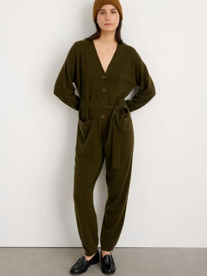 Alex Mill Jumpsuits Sweater Jumpsuit In Cashmere Dark Olive 8211 Women