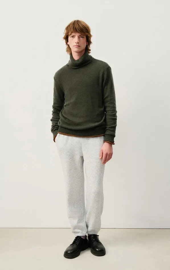 American Vintage Jumpers and Cardigans Men Jumper Falyday Seaweed Black Melange American Vintage Jumpers and Cardigans Men Jumper Falyday Seaweed Black Melange