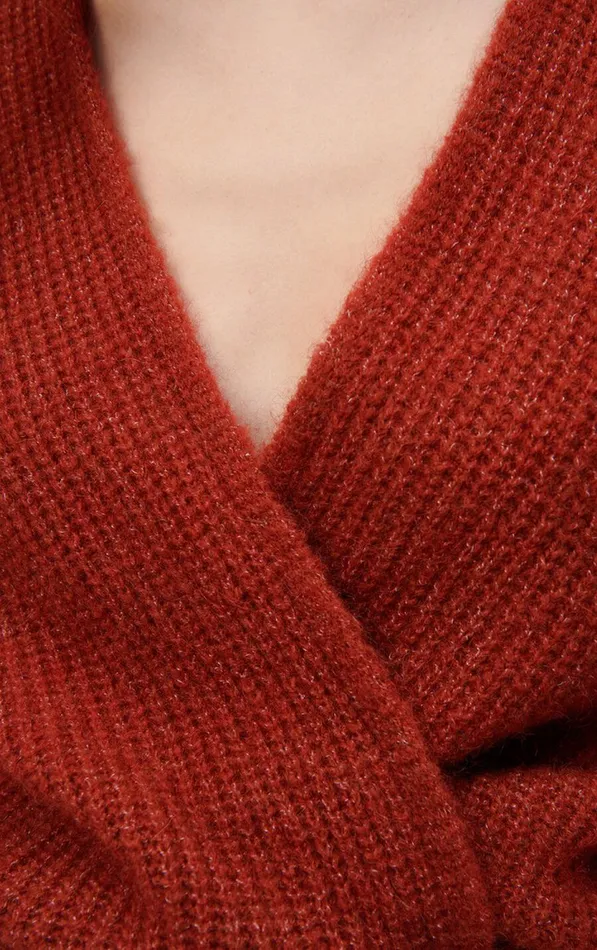 American Vintage Jumpers and Cardigans Women Cardigan East Melange Burgundy American Vintage Jumpers and Cardigans Women Cardigan East Melange Burgundy