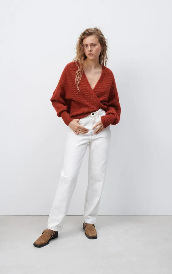 American Vintage Jumpers and Cardigans Women Cardigan East Melange Burgundy American Vintage Jumpers and Cardigans Women Cardigan East Melange Burgundy