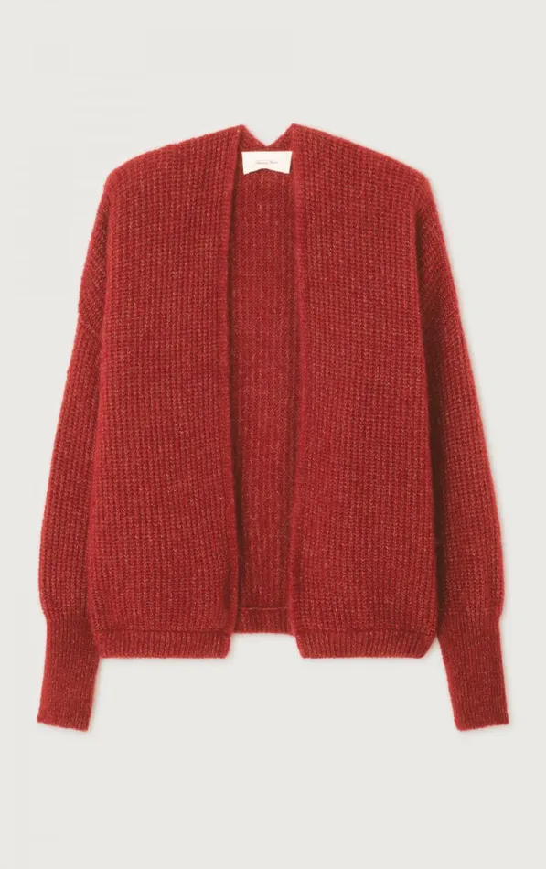 American Vintage Jumpers and Cardigans Women Cardigan East Melange Burgundy American Vintage Jumpers and Cardigans Women Cardigan East Melange Burgundy