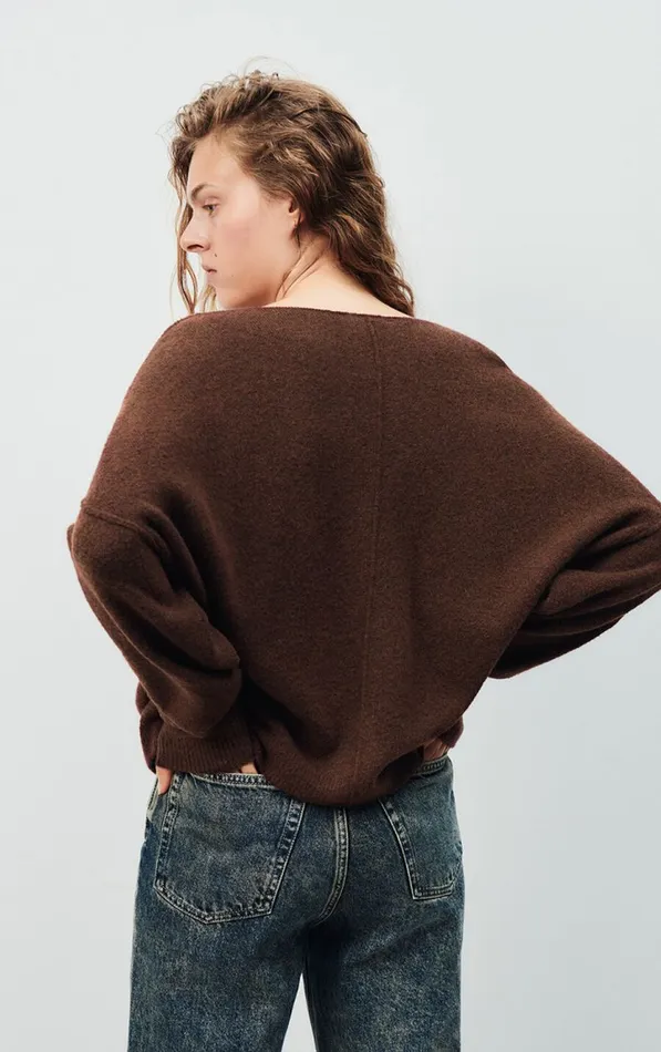 American Vintage Jumpers and Cardigans Women Jumper Damsville Black Brownie Melange American Vintage Jumpers and Cardigans Women Jumper Damsville Black Brownie Melange