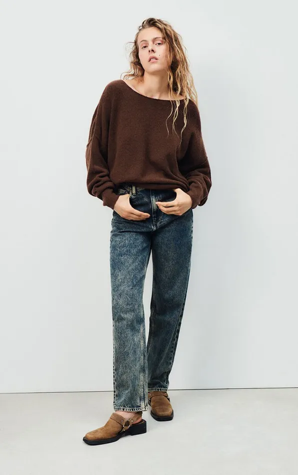 American Vintage Jumpers and Cardigans Women Jumper Damsville Black Brownie Melange American Vintage Jumpers and Cardigans Women Jumper Damsville Black Brownie Melange
