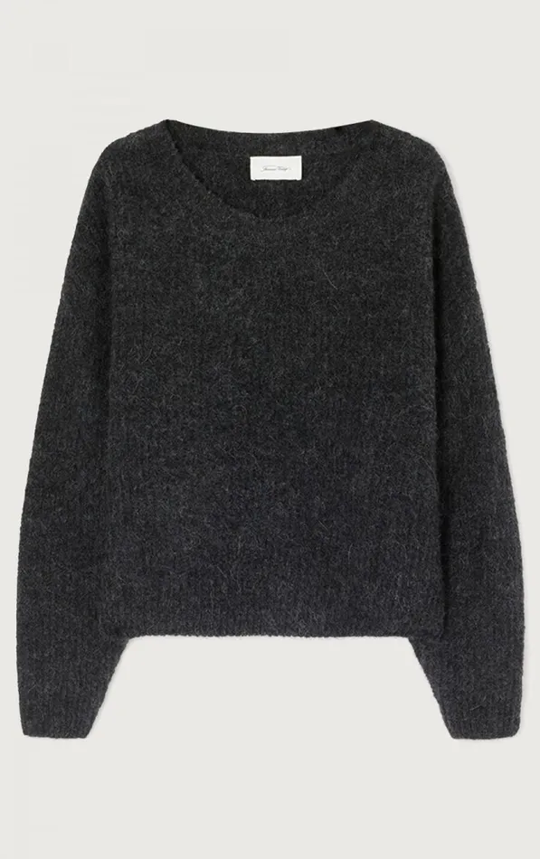 American Vintage Jumpers and Cardigans Women Jumper East Melange Charcoal American Vintage Jumpers and Cardigans Women Jumper East Melange Charcoal