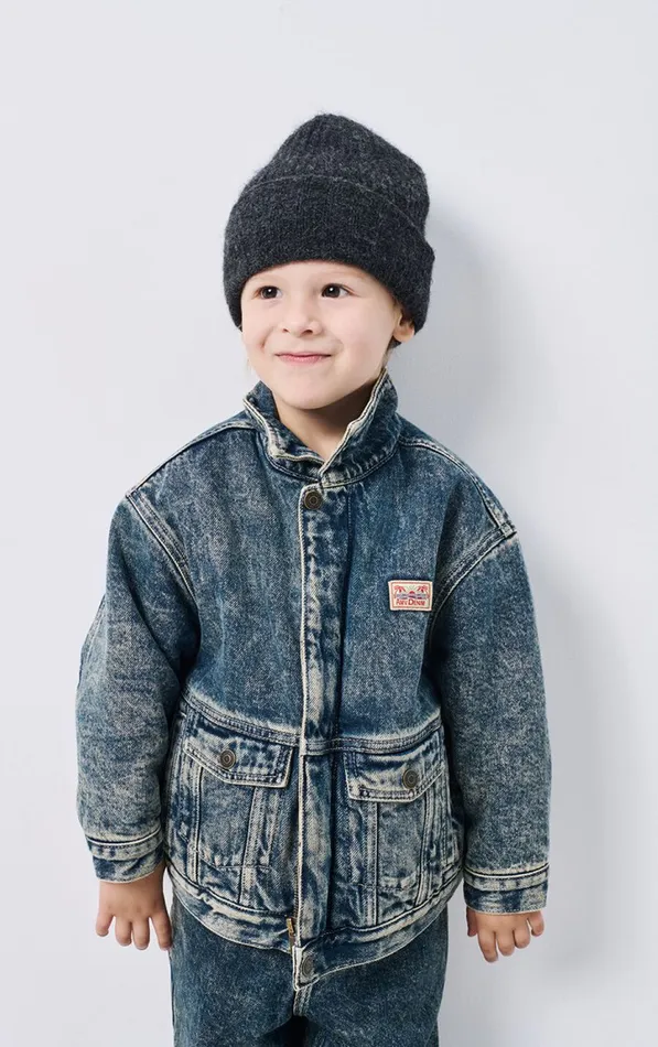 American Vintage Kids Beanie East Melange Charcoal