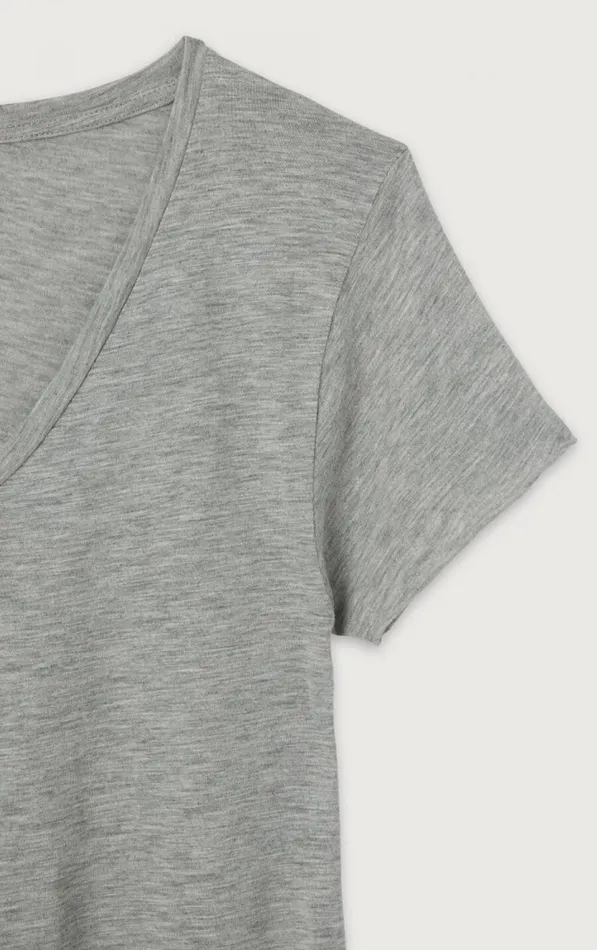 American Vintage Short Sleeve TShirts Women TShirt Jacksonville Heather Grey American Vintage Short Sleeve TShirts Women TShirt Jacksonville Heather Grey