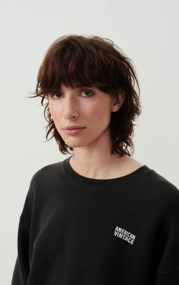 American Vintage Sweatshirts Women Sweatshirt Izubird Vintage Licorice American Vintage Sweatshirts Women Sweatshirt Izubird Vintage Licorice