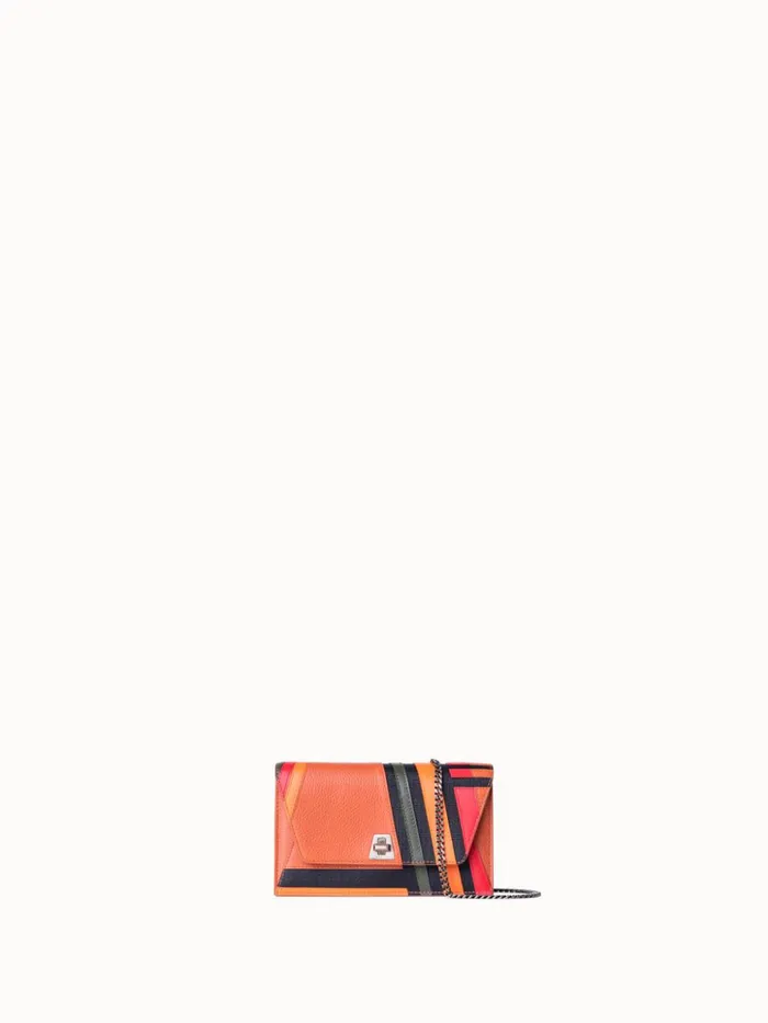 Anouk Clutch Bag In Zig Zag Trapezoid Leather Patchwork Multicolor Women Akris Clutches Anouk Clutch Bag In Zig Zag Trapezoid Leather Patchwork Multicolor Women Akris Clutches