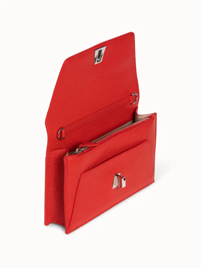 Anouk Envelope In Cervocalf Leather Scarlet Women Akris Shoulder Bags