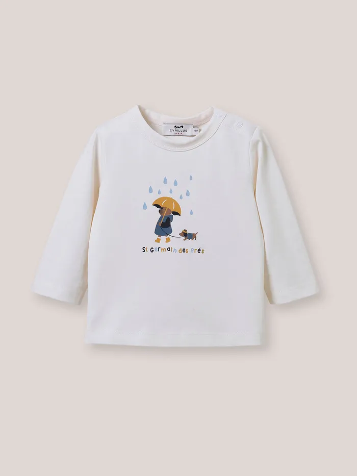 Baby Cyrillus Baby Boy Organic Cotton TShirt Ecru