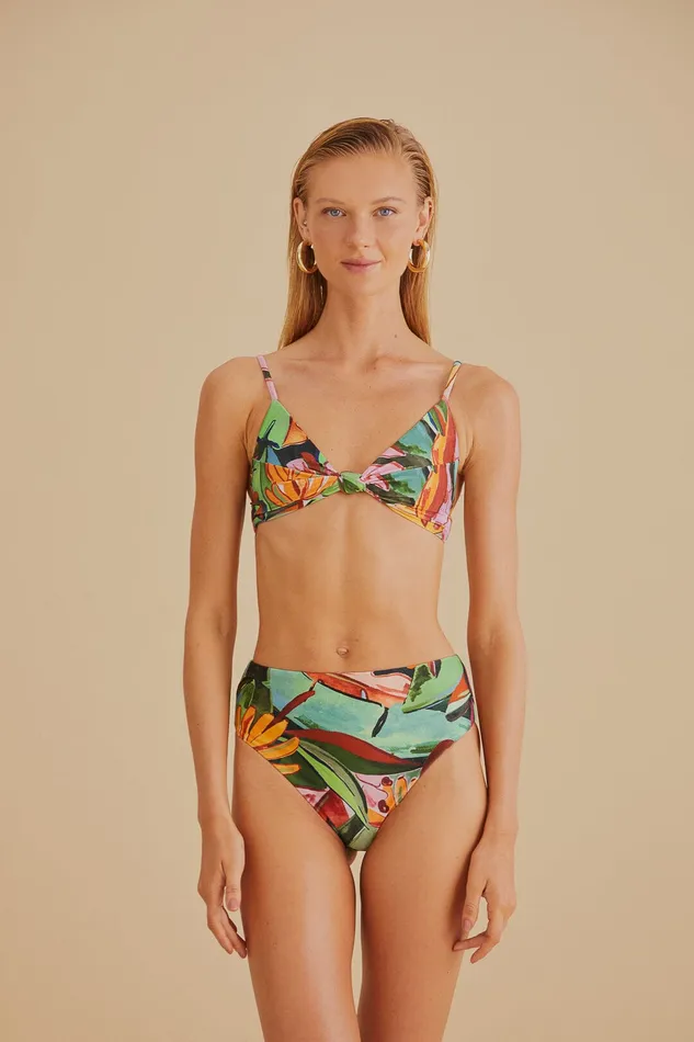 Banana Foliage High Waisted Bikini Bottom Women Farm Rio Bikinis