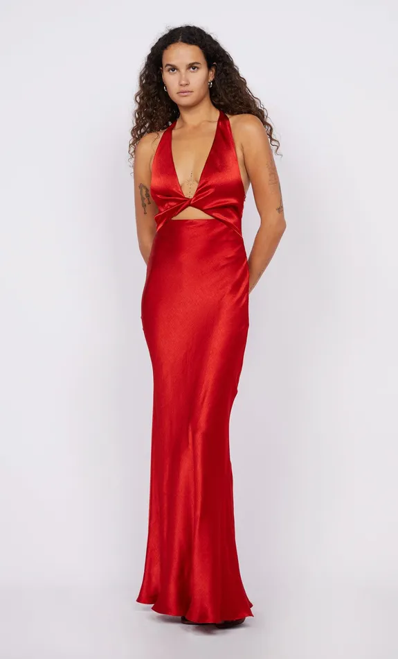 Bec Bridge Dresses SABIA TWIST DRESS Rouge 8211 Women