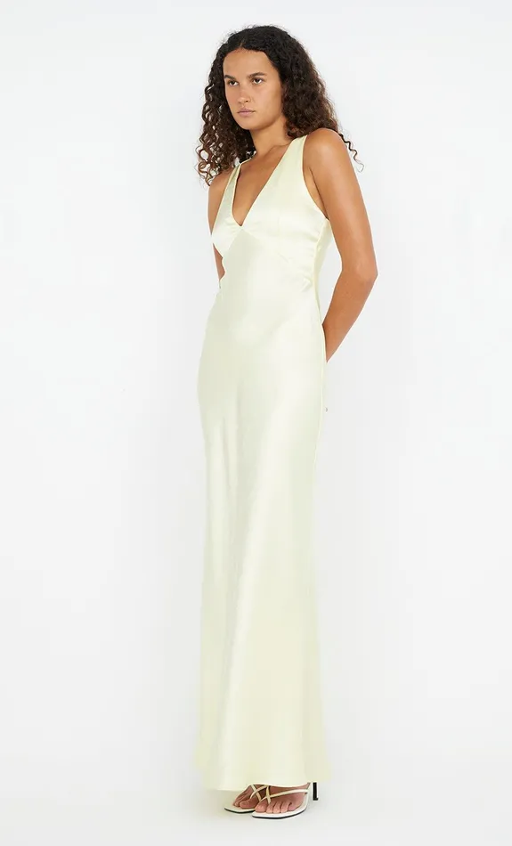 Bec Bridge Event Wear Dresses THE DREAMER V NECK DRESS Ice Yellow 8211 Women