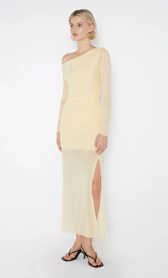 Bec Bridge Maxi Dresses FAE ASYM LONG SLEEVE DRESS Butter Yellow 8211 Women