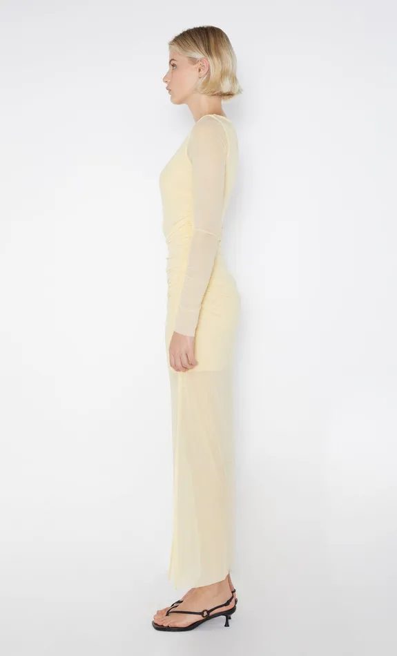 Bec Bridge Maxi Dresses FAE ASYM LONG SLEEVE DRESS Butter Yellow 8211 Women