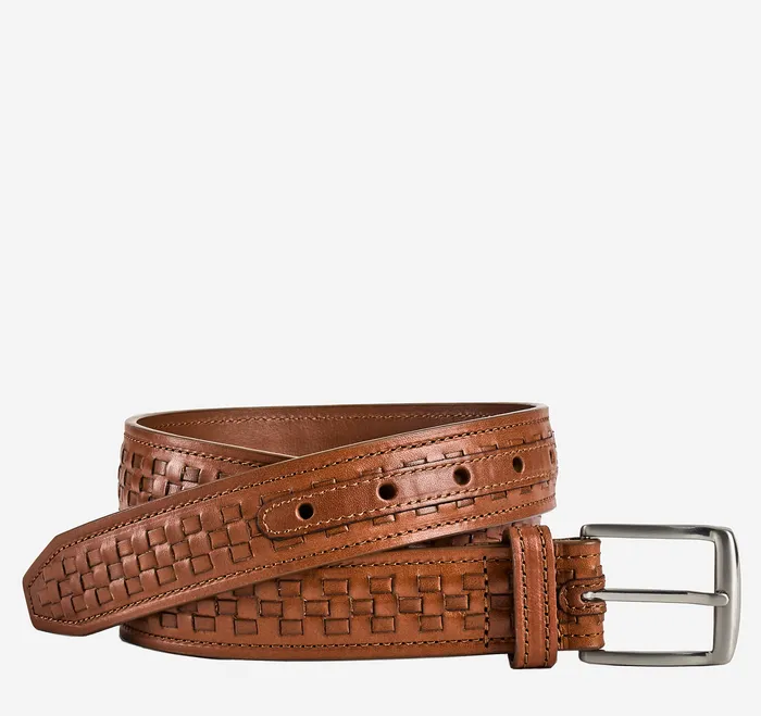 Belts Men Johnston and Murphy WovenCenter Laced Belt Brown