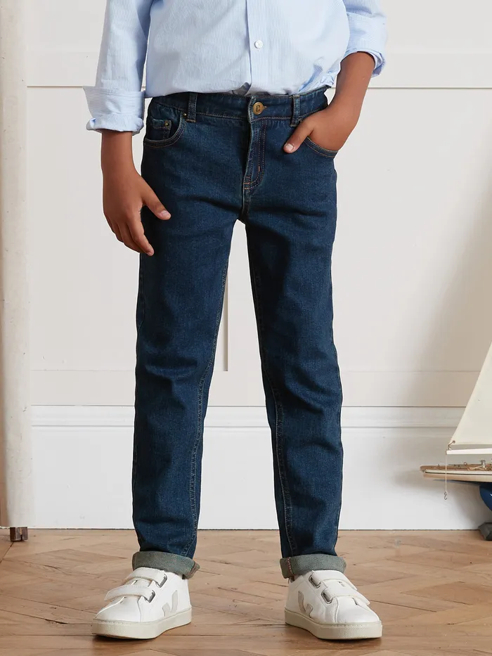 Boys Cyrillus Clothing SlimFit Jeans 6409 Bleu Moyen Uni