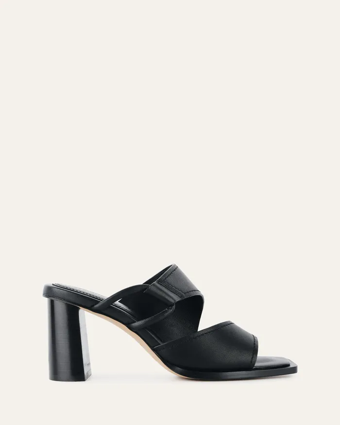 Cammy mid heel sandals black leather Women MID SANDALS jomercer