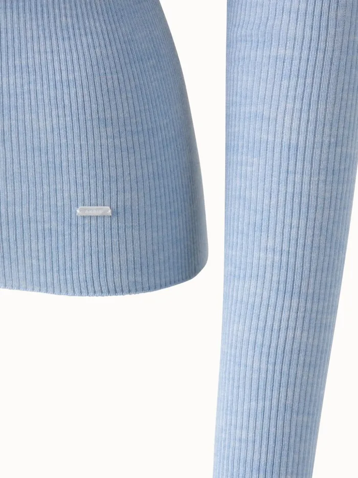 Cashmere Silk Knit Pullover Ice Blue Women Akris Knitwear