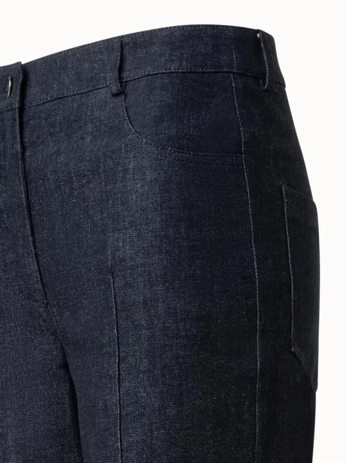 Cotton Denim Stretch Bootcut Pant Black Women Akris Pants