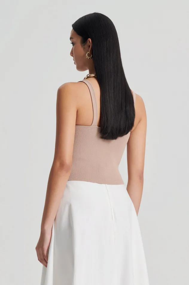 CREPE KNIT SQUARE CAMISOLE OAT Knitwear Scanlan Theodore Women