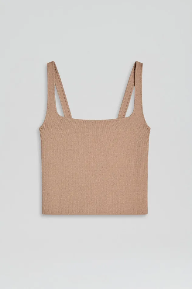 CREPE KNIT SQUARE CAMISOLE OAT Knitwear Scanlan Theodore Women