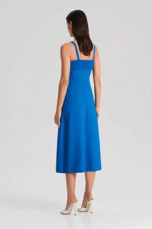 CREPE KNIT SQUARE NECK DRESS PRUSSIANBLUE Dresses Scanlan Theodore Women CREPE KNIT SQUARE NECK DRESS PRUSSIANBLUE Dresses Scanlan Theodore Women