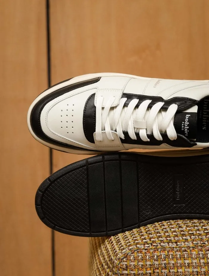 Cyrus Off White and Deep Black Men Bobbies Sneakers Cyrus Off White and Deep Black Men Bobbies Sneakers