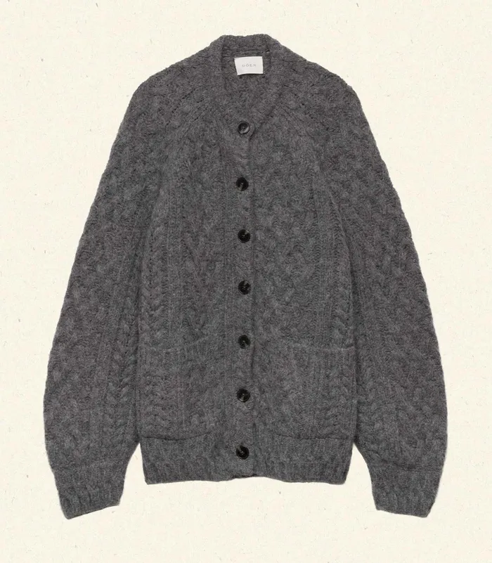 DEN Caldwell Cardigan Charcoal Women Knitwear DEN Caldwell Cardigan Charcoal Women Knitwear