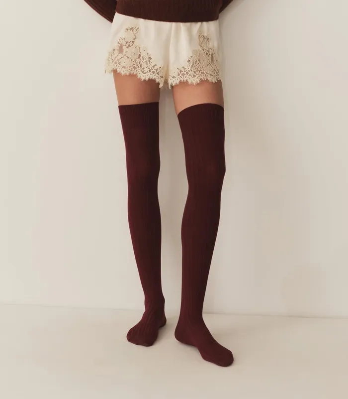 DEN Collgien Thigh High Socks Bordeaux Grand Cru Women Socks and Tights DEN Collgien Thigh High Socks Bordeaux Grand Cru Women Socks and Tights